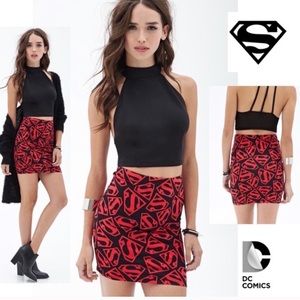 Forever 21 Superman Logo DC Comics Skirt